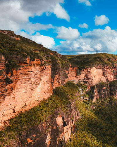 Warm cliff face, aerial, Australia